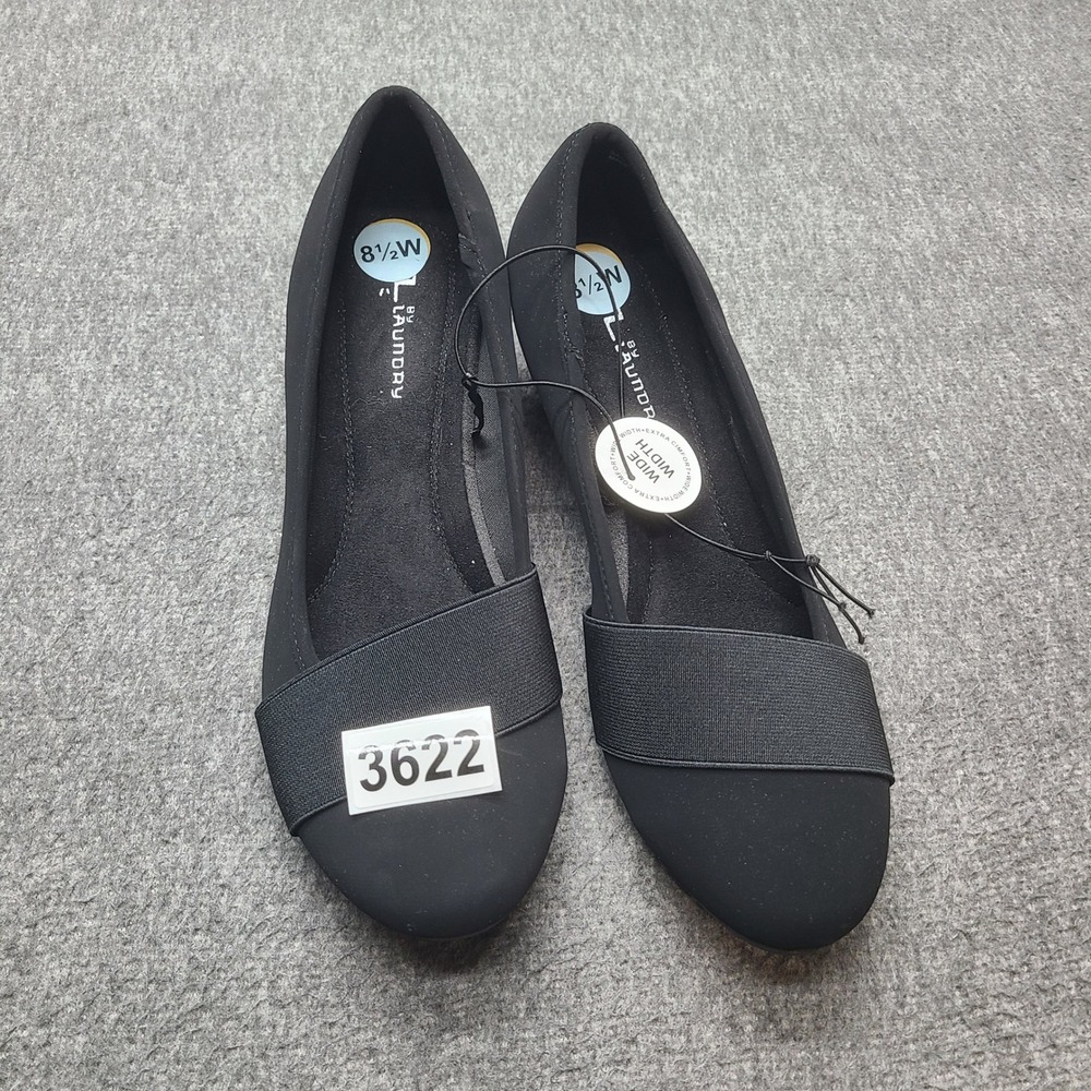 CL by Laundry Bail Wedge Pump Womens 8.5W Black Like New Elastic Strap - Picture 8 of 8